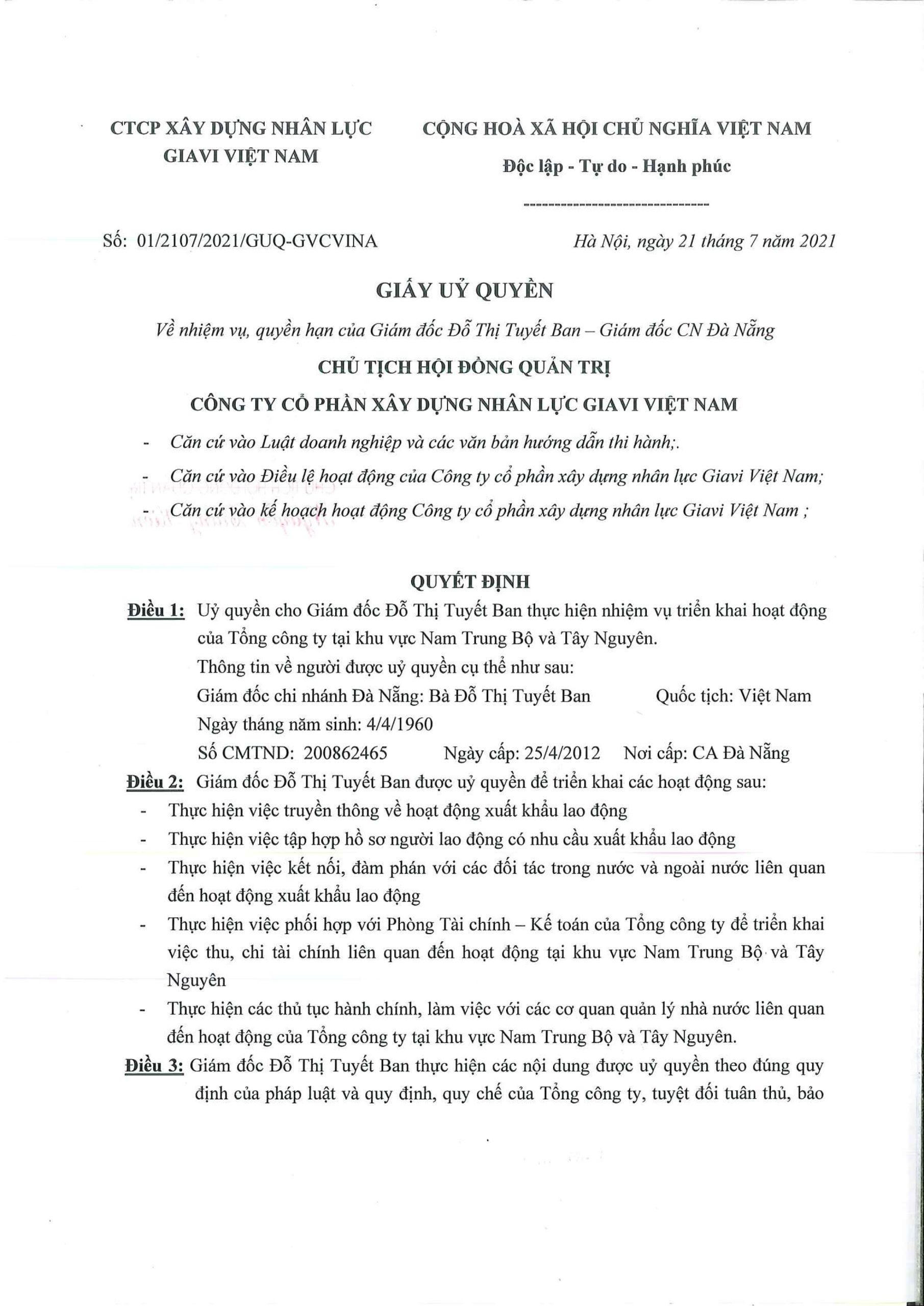 Uỷ quyền GVC 1